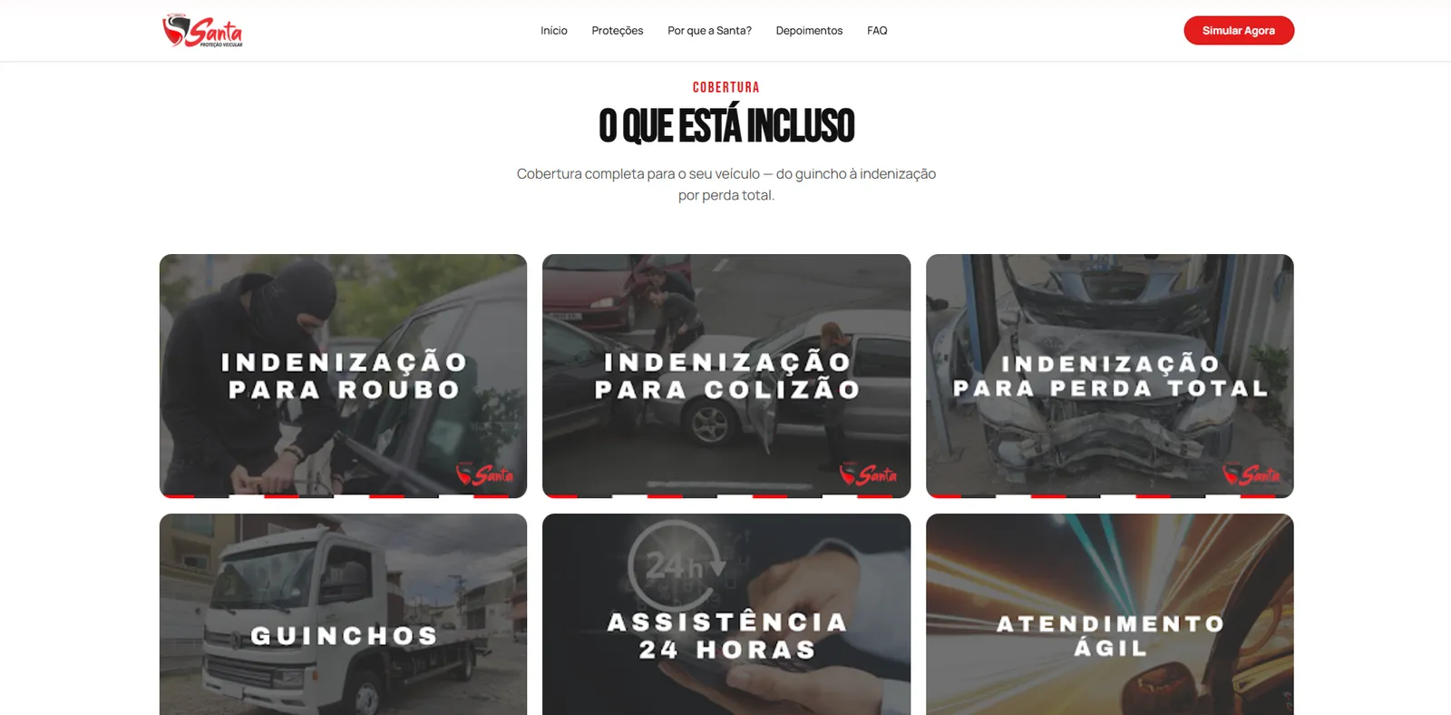 Coberturas · O que está incluso