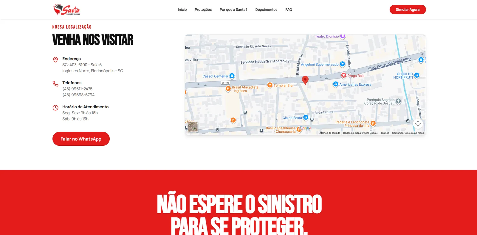 Localização · Venha nos visitar