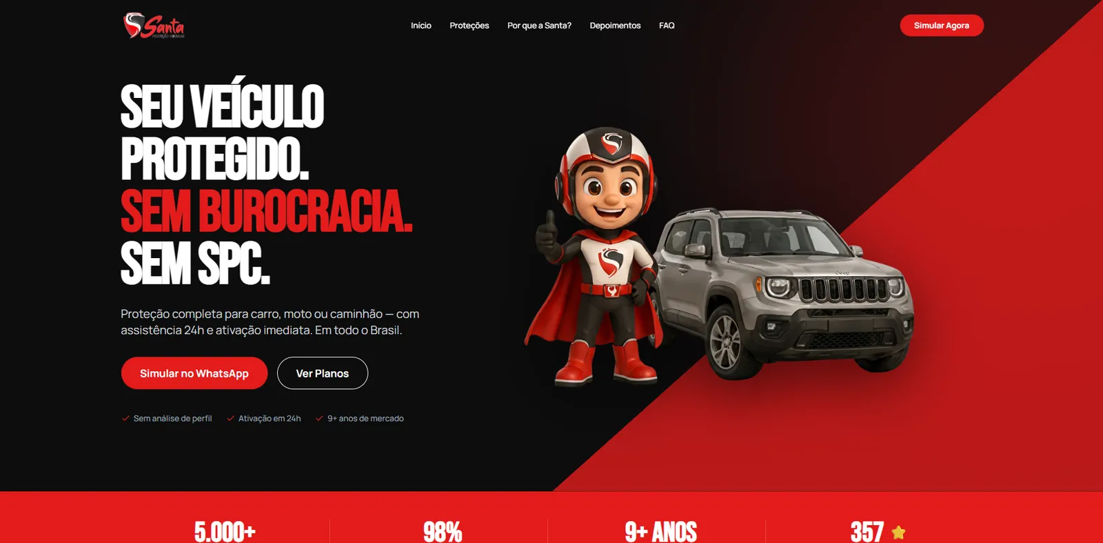 Hero · Seu Veículo Protegido